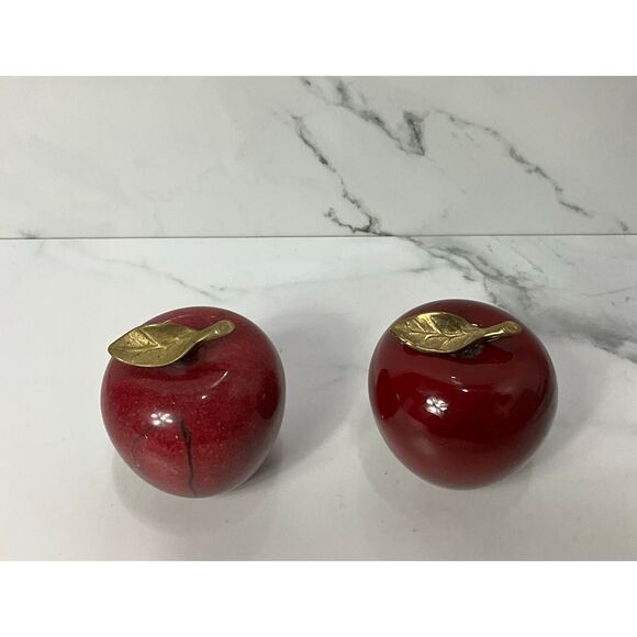 VINTAGE Marble Apples Set of 2 - Picture 4 of 4